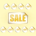 Sale and Discount sticker or label set. Vector price tags illustration for business. Royalty Free Stock Photo